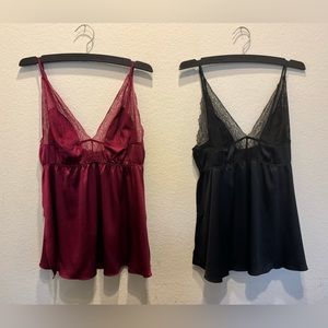 2 Victoria’s Secret side slit camis